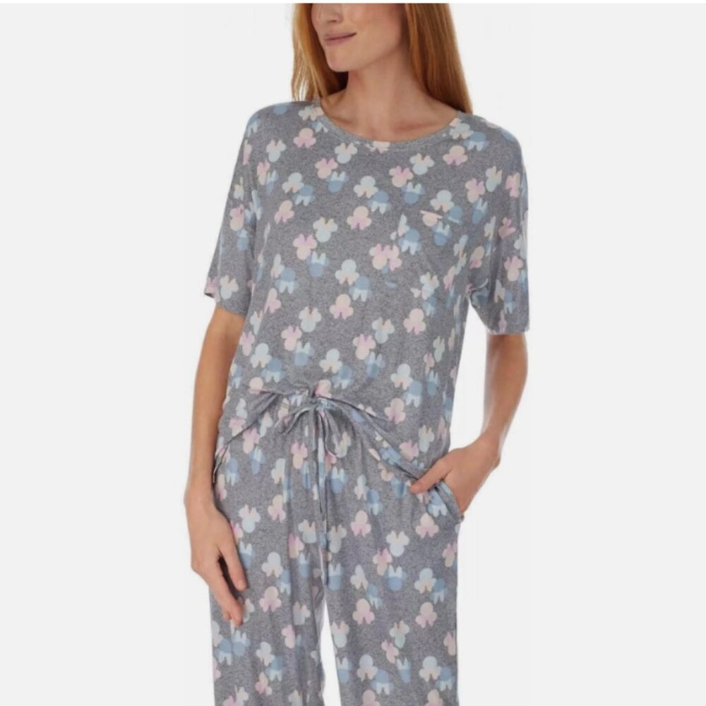 Disney Ladies' Minnie Mouse Capri 2 Piece Pajama Set M - Picture 1 of 5